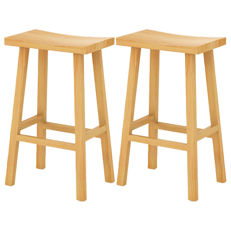 Taburete de bar de madera sin respaldo, sin brazos, moderno, para cocina, con asiento y pedal de madera