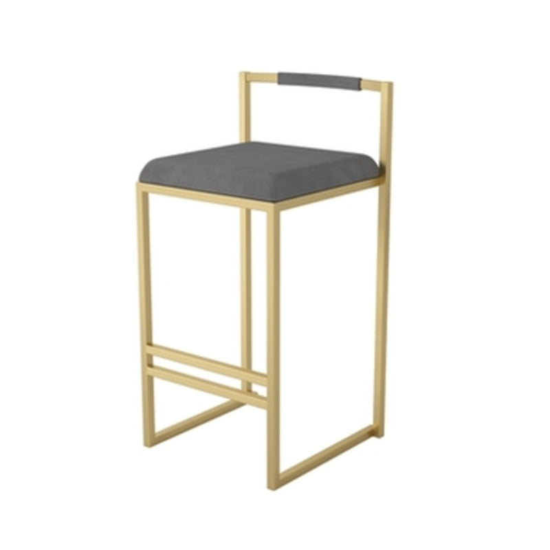 Glam Armlehnenloser Thekenhocker aus Eisen für Wohnzimmer, Barhocker mit Samtkissen, 1 Stück