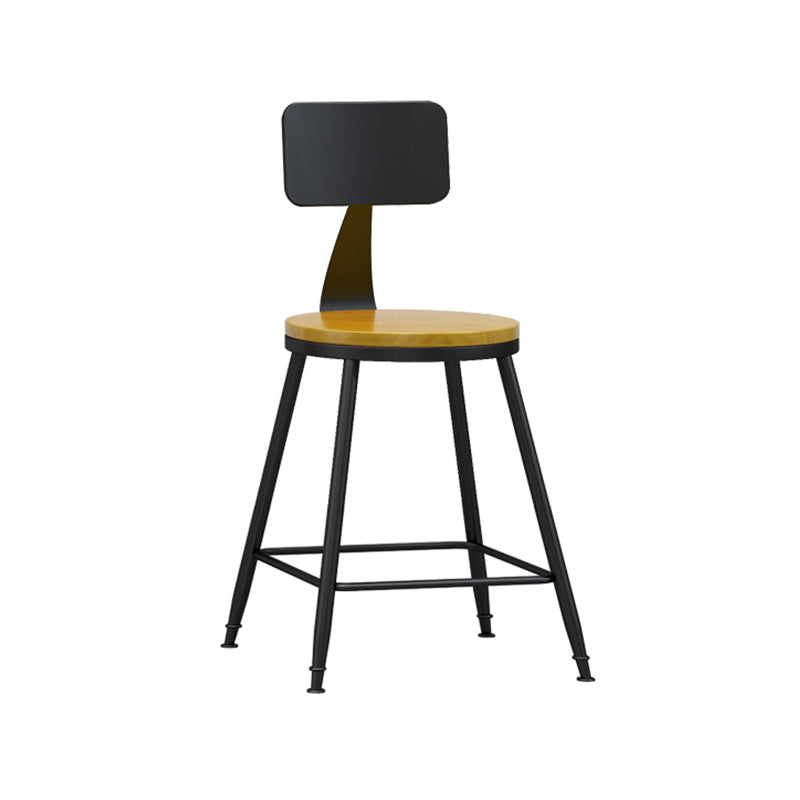 Moderner, armloser Thekenhocker mit Rückenlehne, Eisen, Wohnzimmer-Barhocker mit Pedal, 1 Stück