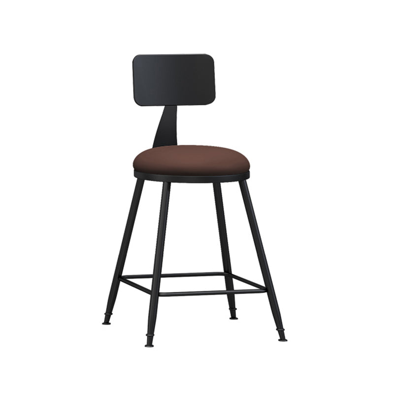 Moderner, armloser Thekenhocker mit Rückenlehne, Eisen, Wohnzimmer-Barhocker mit Pedal, 1 Stück