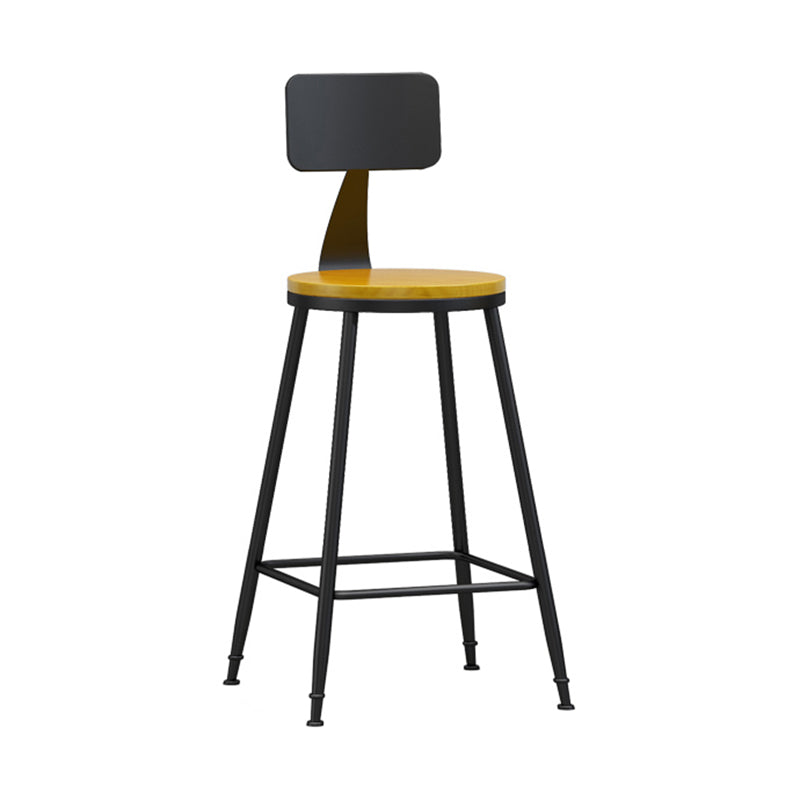 Moderner, armloser Thekenhocker mit Rückenlehne, Eisen, Wohnzimmer-Barhocker mit Pedal, 1 Stück