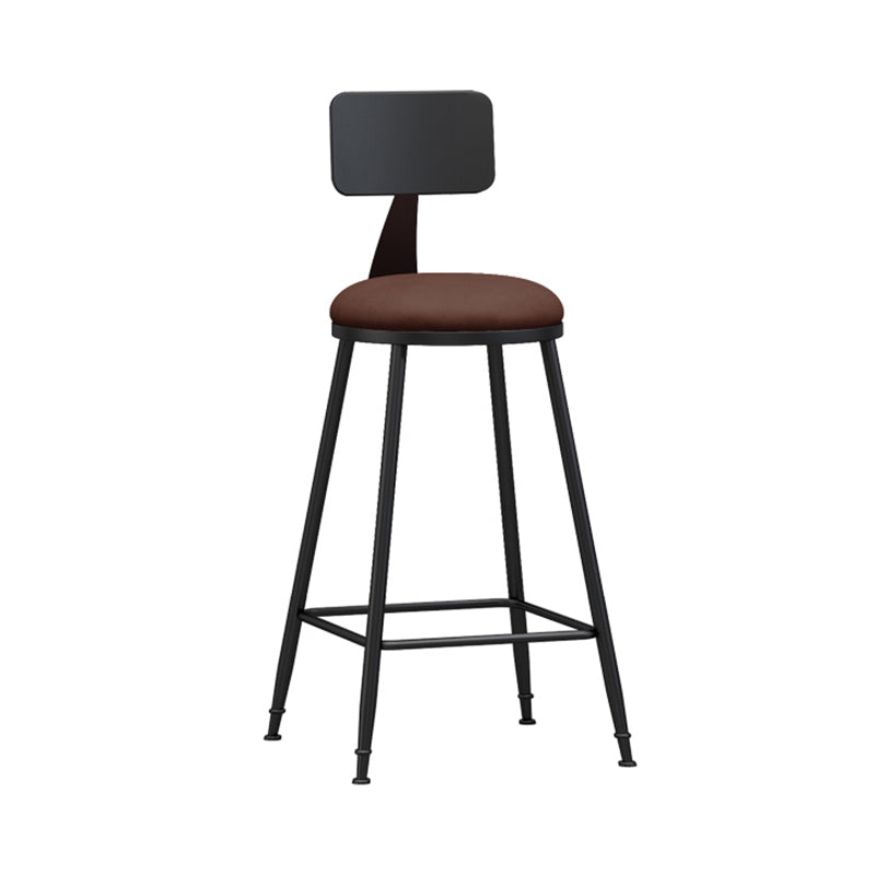 Moderner, armloser Thekenhocker mit Rückenlehne, Eisen, Wohnzimmer-Barhocker mit Pedal, 1 Stück