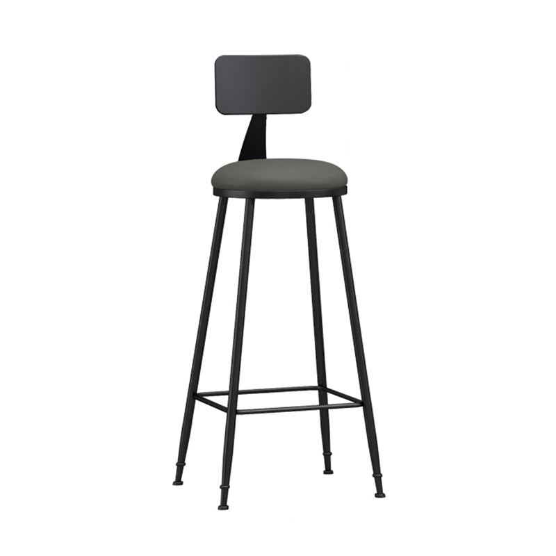 Moderner, armloser Thekenhocker mit Rückenlehne, Eisen, Wohnzimmer-Barhocker mit Pedal, 1 Stück