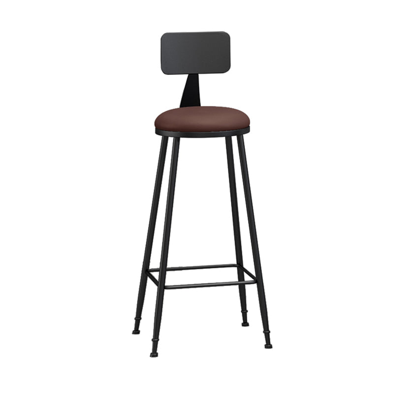 Moderner, armloser Thekenhocker mit Rückenlehne, Eisen, Wohnzimmer-Barhocker mit Pedal, 1 Stück