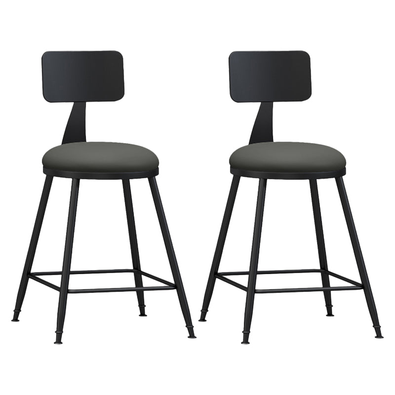 Moderner, armloser Thekenhocker mit Rückenlehne, Eisen, Wohnzimmer-Barhocker mit Pedal, 1 Stück