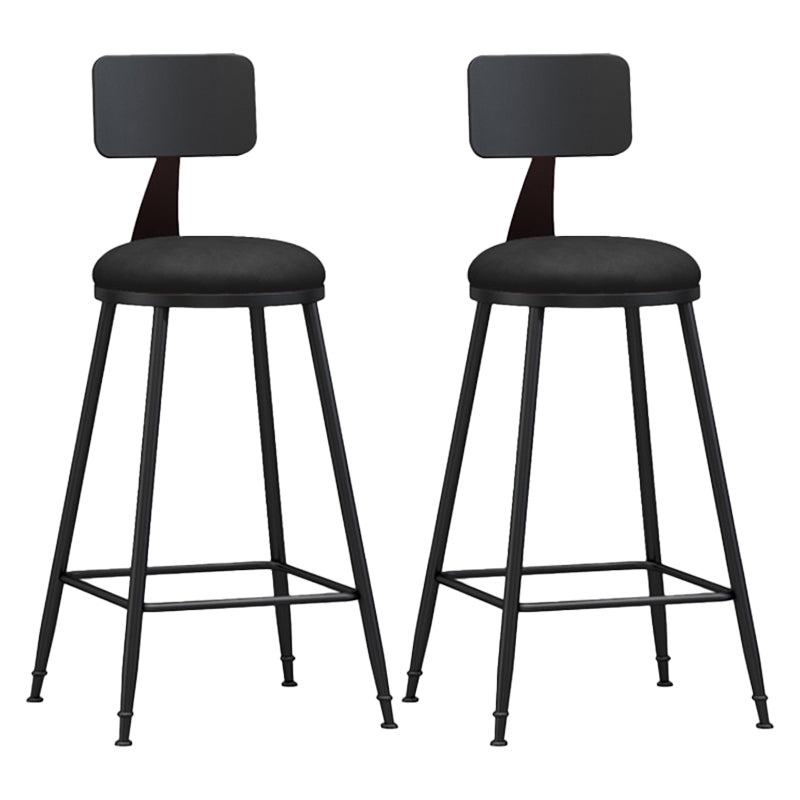 Moderner, armloser Thekenhocker mit Rückenlehne, Eisen, Wohnzimmer-Barhocker mit Pedal, 1 Stück