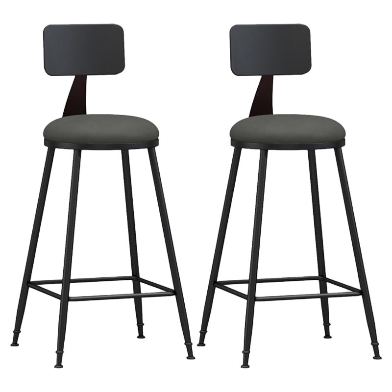 Moderner, armloser Thekenhocker mit Rückenlehne, Eisen, Wohnzimmer-Barhocker mit Pedal, 1 Stück