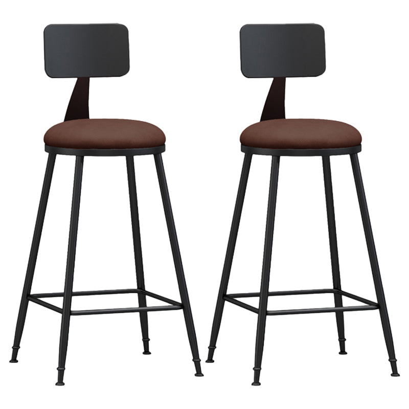 Moderner, armloser Thekenhocker mit Rückenlehne, Eisen, Wohnzimmer-Barhocker mit Pedal, 1 Stück