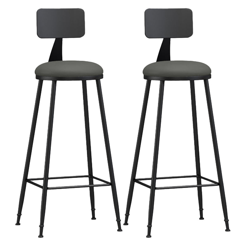 Moderner, armloser Thekenhocker mit Rückenlehne, Eisen, Wohnzimmer-Barhocker mit Pedal, 1 Stück