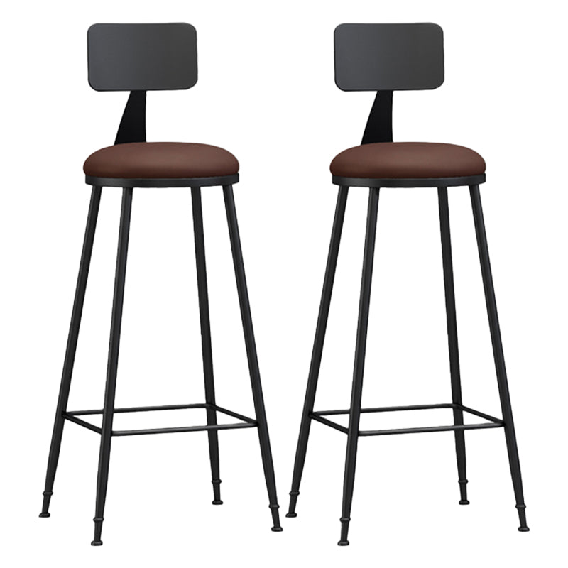 Moderner, armloser Thekenhocker mit Rückenlehne, Eisen, Wohnzimmer-Barhocker mit Pedal, 1 Stück
