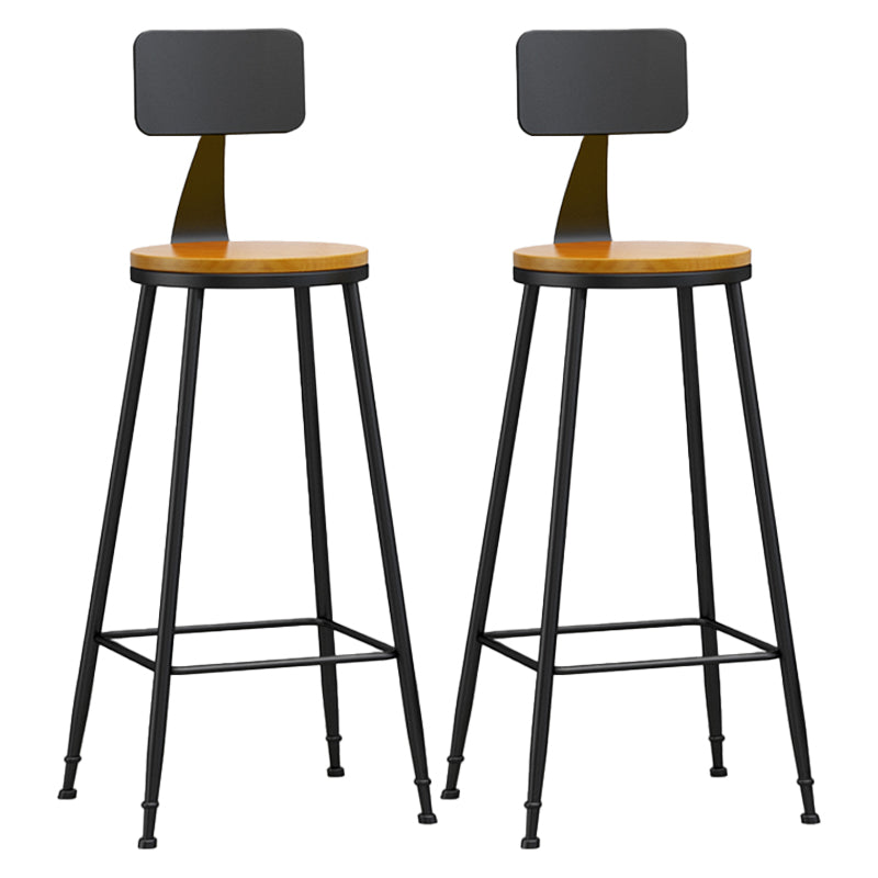 Moderner, armloser Thekenhocker mit Rückenlehne, Eisen, Wohnzimmer-Barhocker mit Pedal, 1 Stück