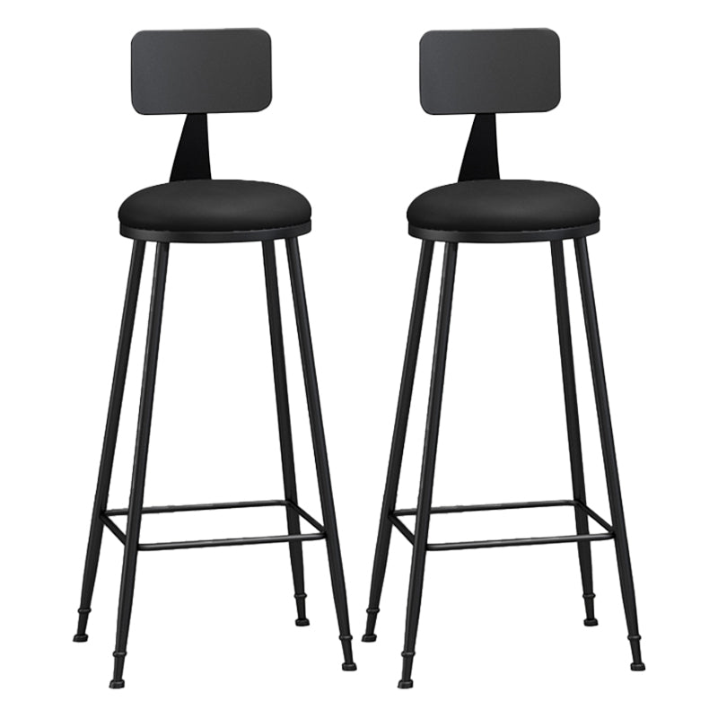 Moderner, armloser Thekenhocker mit Rückenlehne, Eisen, Wohnzimmer-Barhocker mit Pedal, 1 Stück