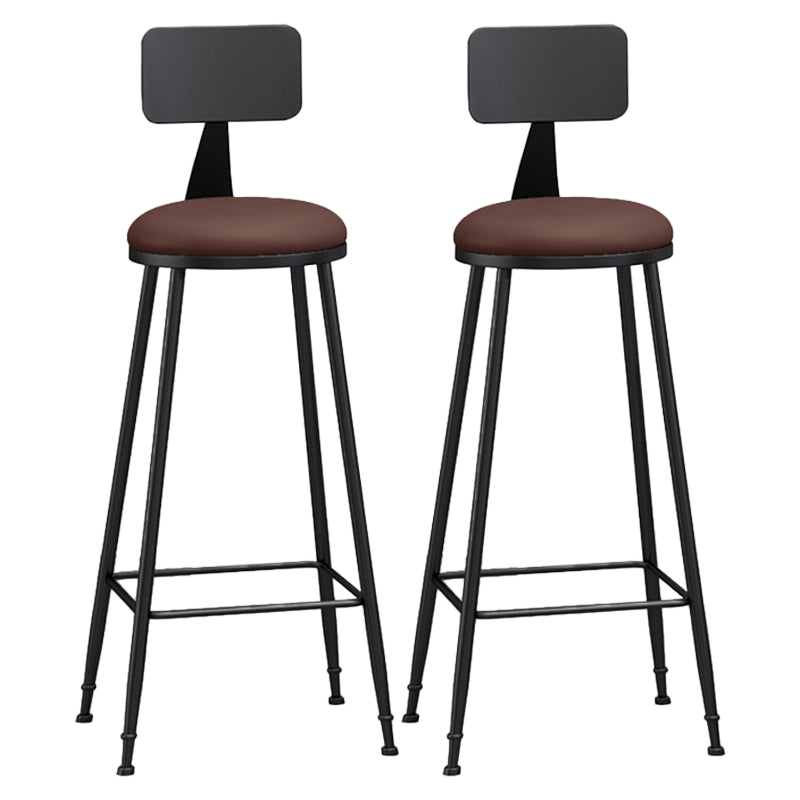 Moderner, armloser Thekenhocker mit Rückenlehne, Eisen, Wohnzimmer-Barhocker mit Pedal, 1 Stück