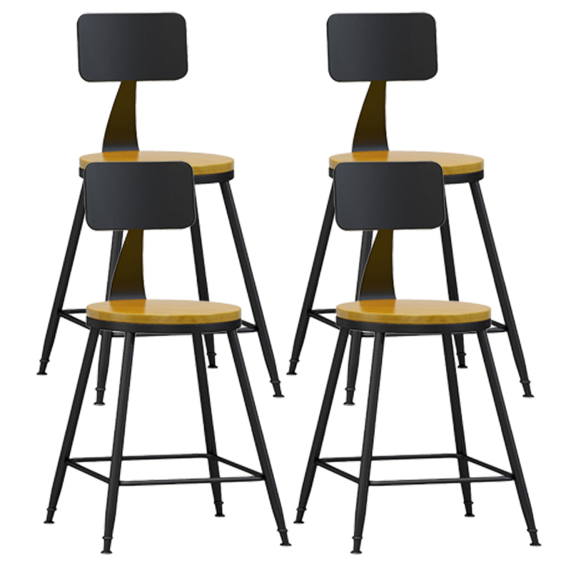 Moderner, armloser Thekenhocker mit Rückenlehne, Eisen, Wohnzimmer-Barhocker mit Pedal, 1 Stück