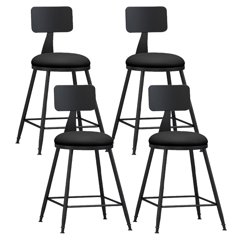 Moderner, armloser Thekenhocker mit Rückenlehne, Eisen, Wohnzimmer-Barhocker mit Pedal, 1 Stück