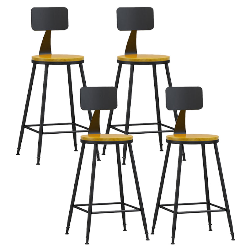 Moderner, armloser Thekenhocker mit Rückenlehne, Eisen, Wohnzimmer-Barhocker mit Pedal, 1 Stück