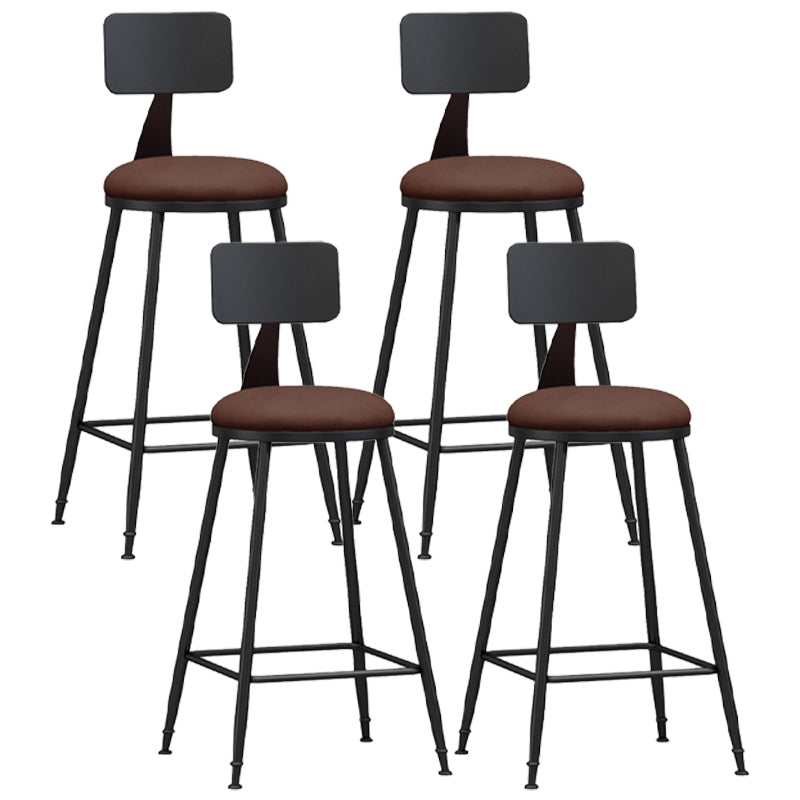Moderner, armloser Thekenhocker mit Rückenlehne, Eisen, Wohnzimmer-Barhocker mit Pedal, 1 Stück
