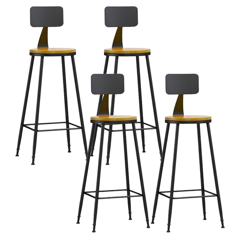 Moderner, armloser Thekenhocker mit Rückenlehne, Eisen, Wohnzimmer-Barhocker mit Pedal, 1 Stück