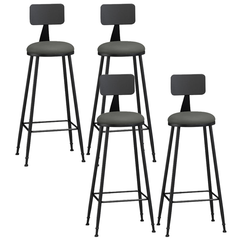 Moderner, armloser Thekenhocker mit Rückenlehne, Eisen, Wohnzimmer-Barhocker mit Pedal, 1 Stück