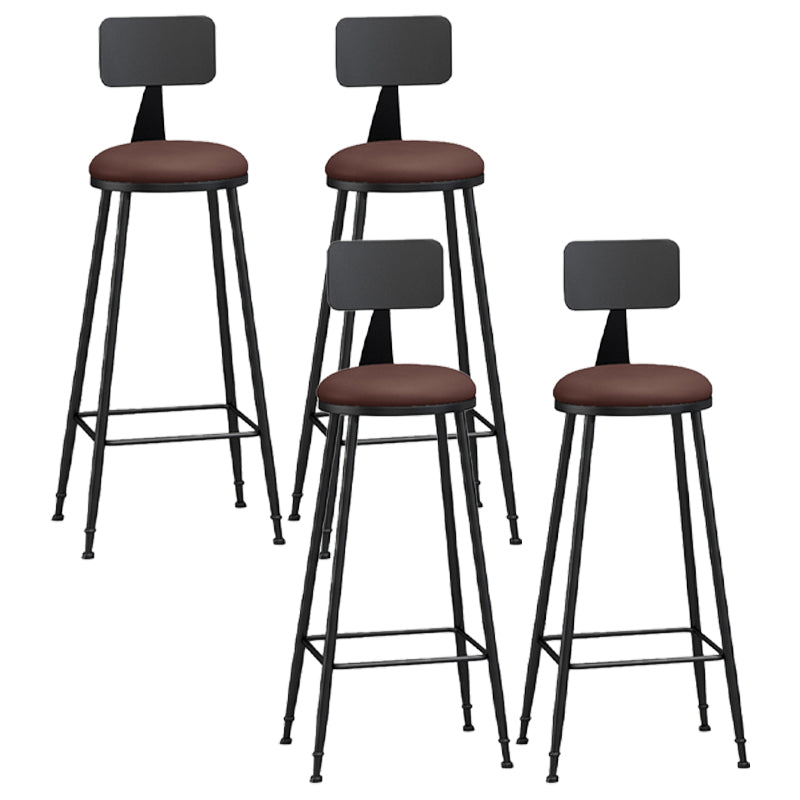 Moderner, armloser Thekenhocker mit Rückenlehne, Eisen, Wohnzimmer-Barhocker mit Pedal, 1 Stück