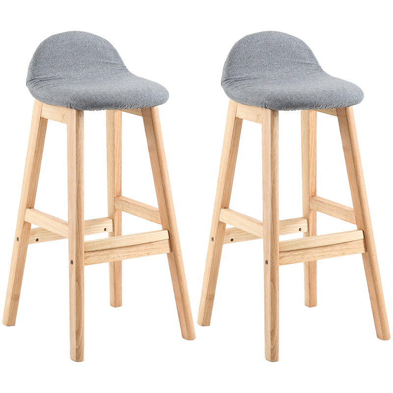 Taburete de bar sin brazos con respaldo moderno, taburete de bar de madera para tienda de postres con cojín y pedal
