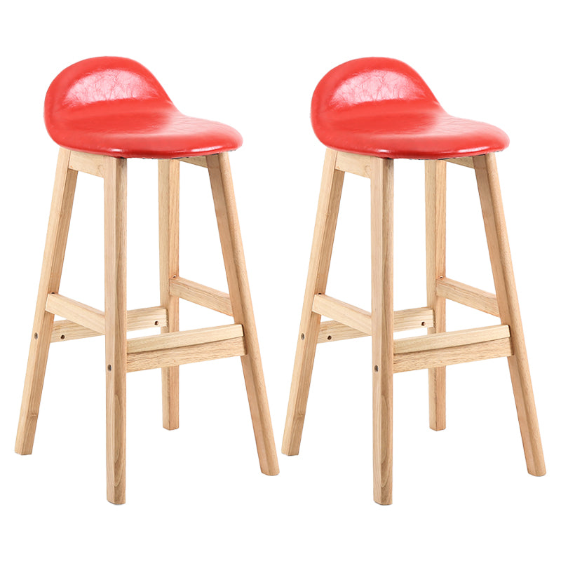 Taburete de bar sin brazos con respaldo moderno, taburete de bar de madera para tienda de postres con cojín y pedal