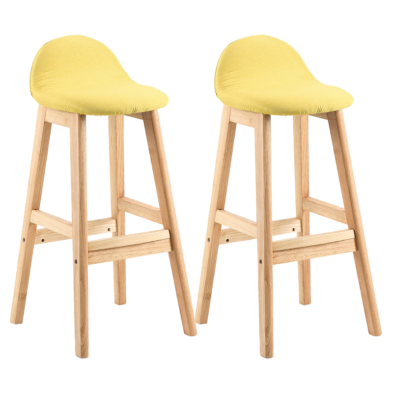 Taburete de bar sin brazos con respaldo moderno, taburete de bar de madera para tienda de postres con cojín y pedal