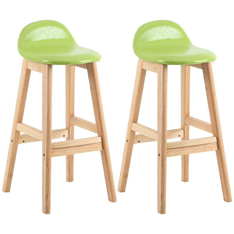 Taburete de bar sin brazos con respaldo moderno, taburete de bar de madera para tienda de postres con cojín y pedal