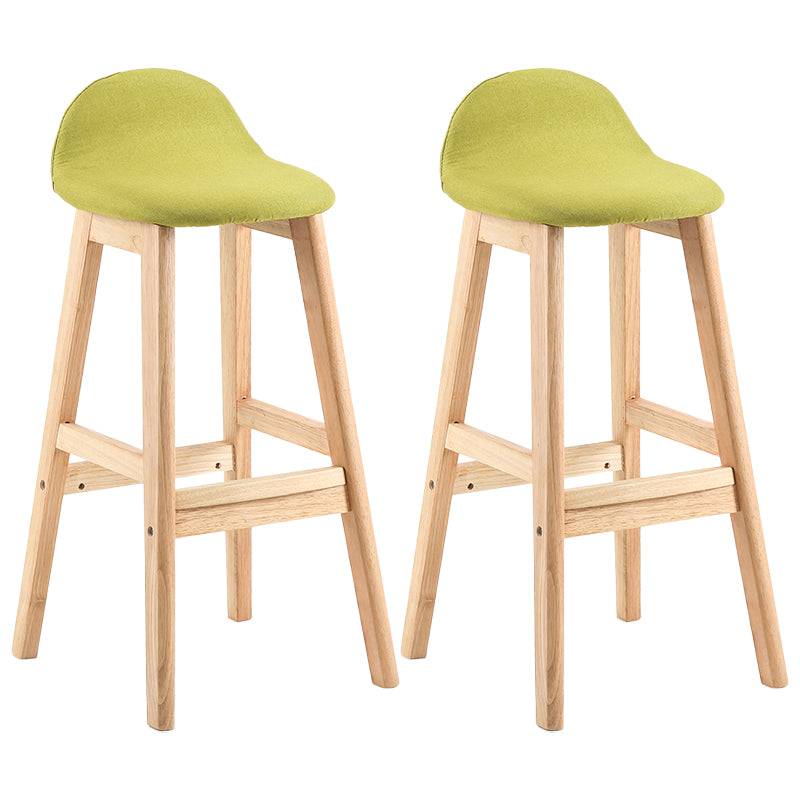 Taburete de bar sin brazos con respaldo moderno, taburete de bar de madera para tienda de postres con cojín y pedal