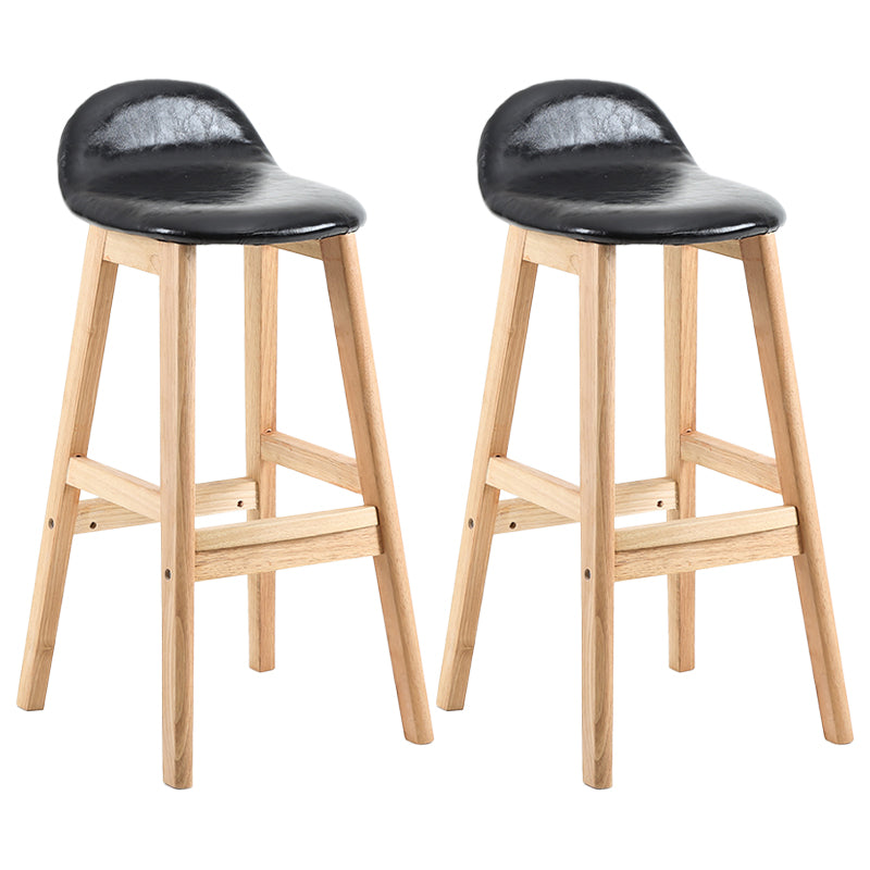 Taburete de bar sin brazos con respaldo moderno, taburete de bar de madera para tienda de postres con cojín y pedal