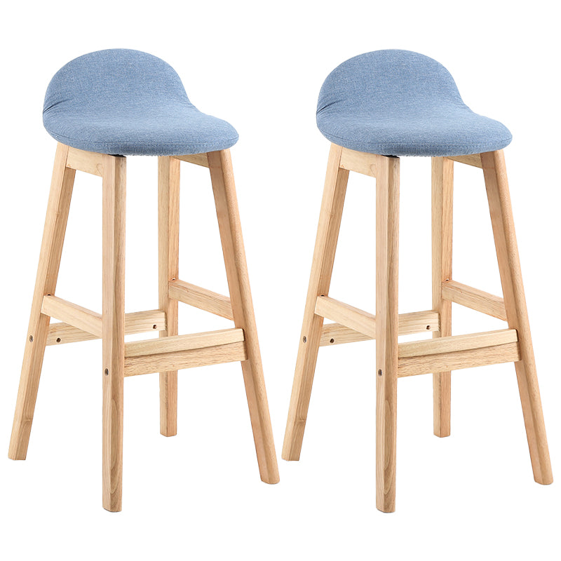 Taburete de bar sin brazos con respaldo moderno, taburete de bar de madera para tienda de postres con cojín y pedal