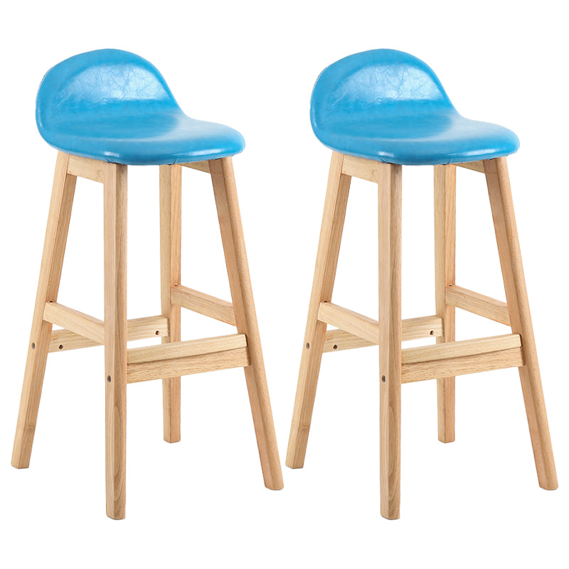 Taburete de bar sin brazos con respaldo moderno, taburete de bar de madera para tienda de postres con cojín y pedal