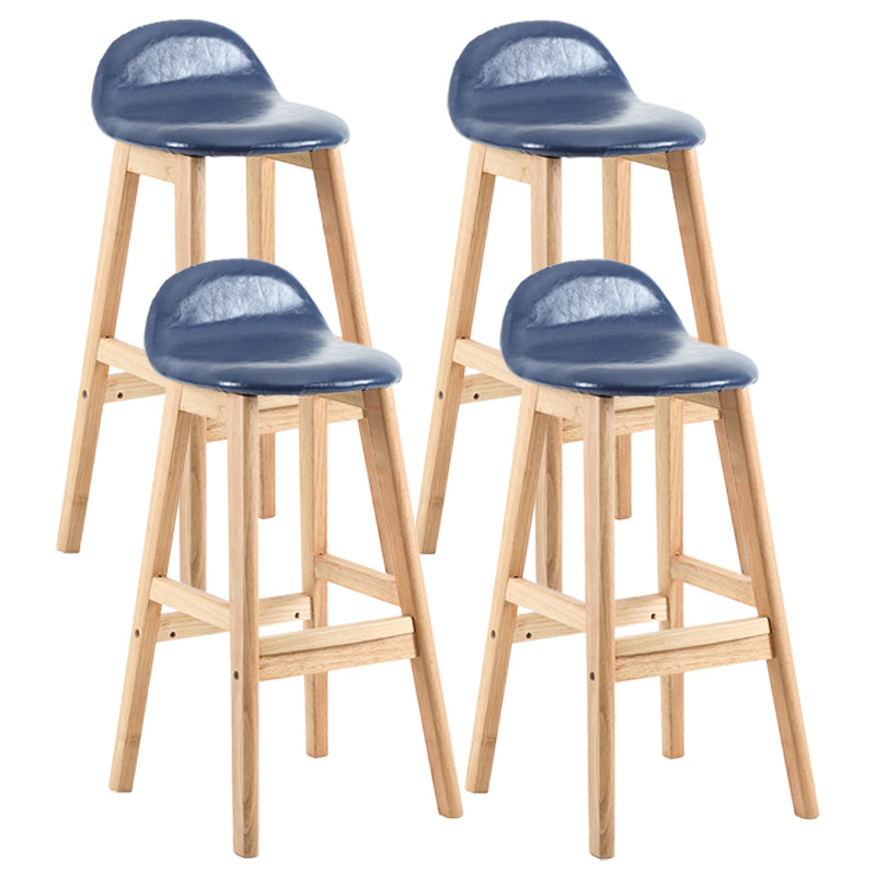 Taburete de bar sin brazos con respaldo moderno, taburete de bar de madera para tienda de postres con cojín y pedal