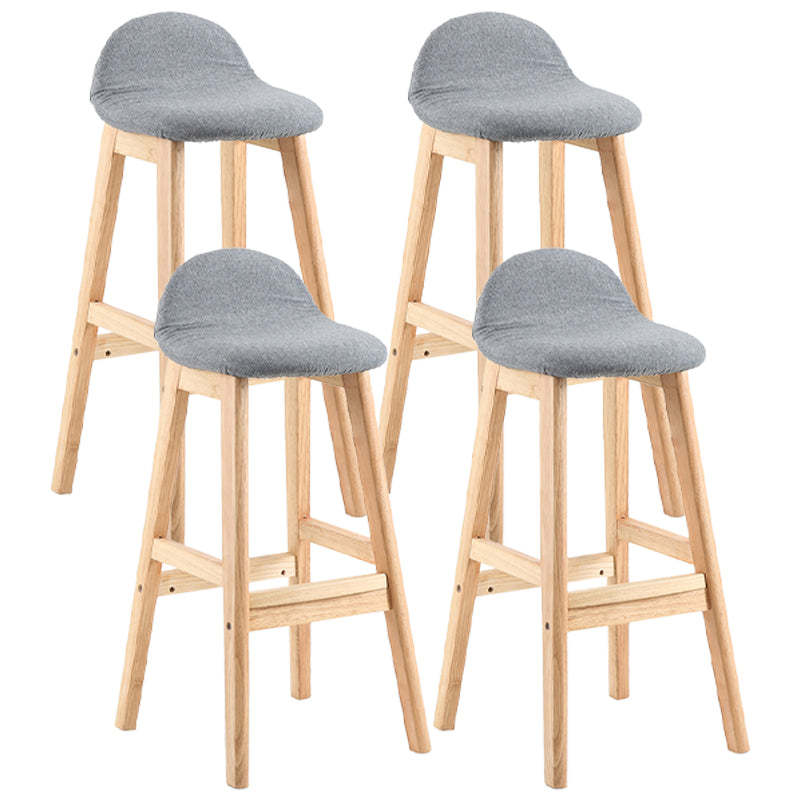 Taburete de bar sin brazos con respaldo moderno, taburete de bar de madera para tienda de postres con cojín y pedal