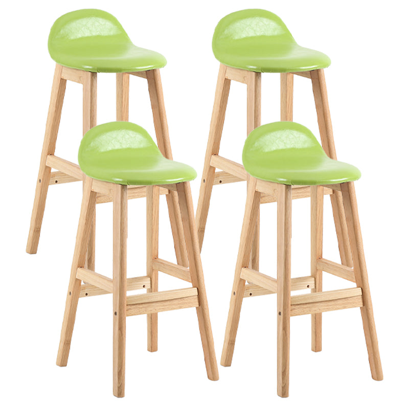 Taburete de bar sin brazos con respaldo moderno, taburete de bar de madera para tienda de postres con cojín y pedal
