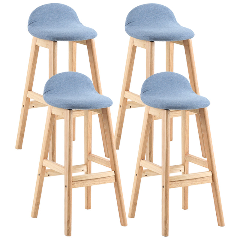 Taburete de bar sin brazos con respaldo moderno, taburete de bar de madera para tienda de postres con cojín y pedal