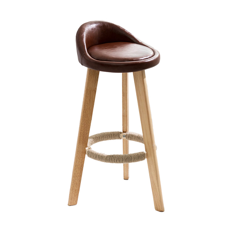 Taburete moderno sin brazos para mostrador, taburete de bar de cocina de madera con Pedal