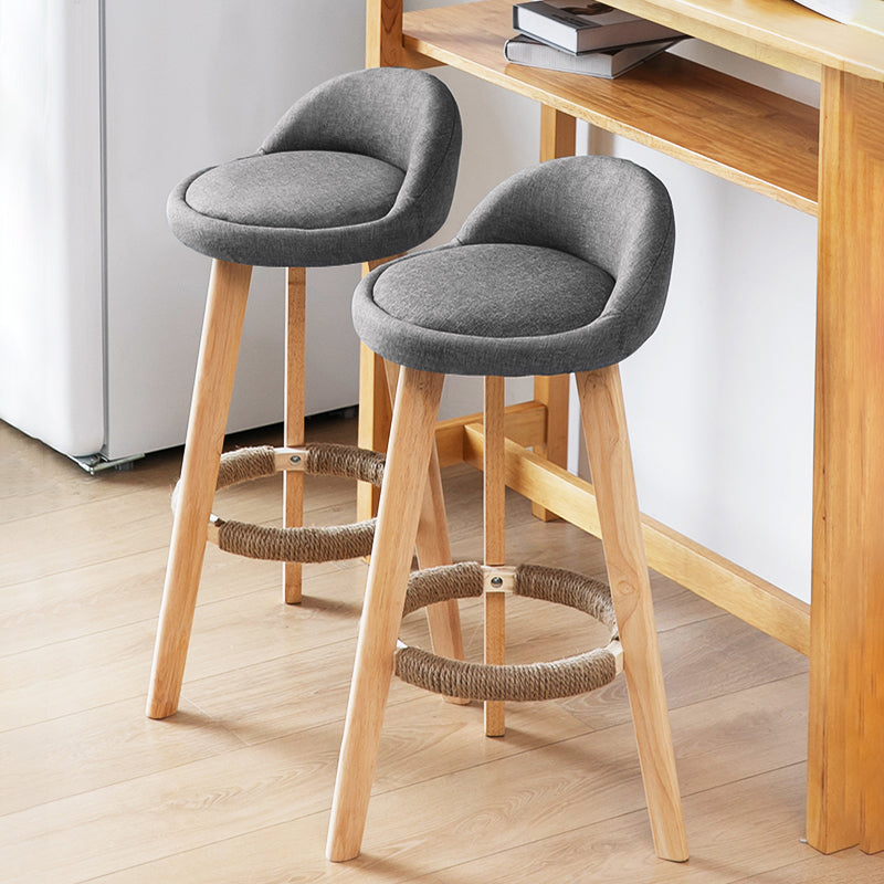 Taburete moderno sin brazos para mostrador, taburete de bar de cocina de madera con Pedal