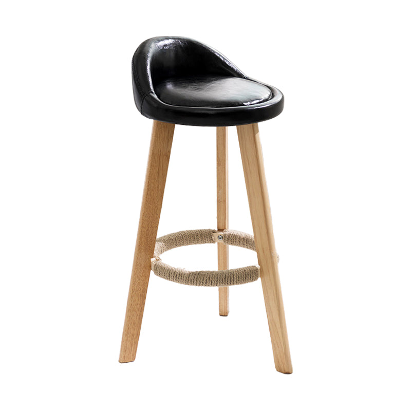 Taburete moderno sin brazos para mostrador, taburete de bar de cocina de madera con Pedal