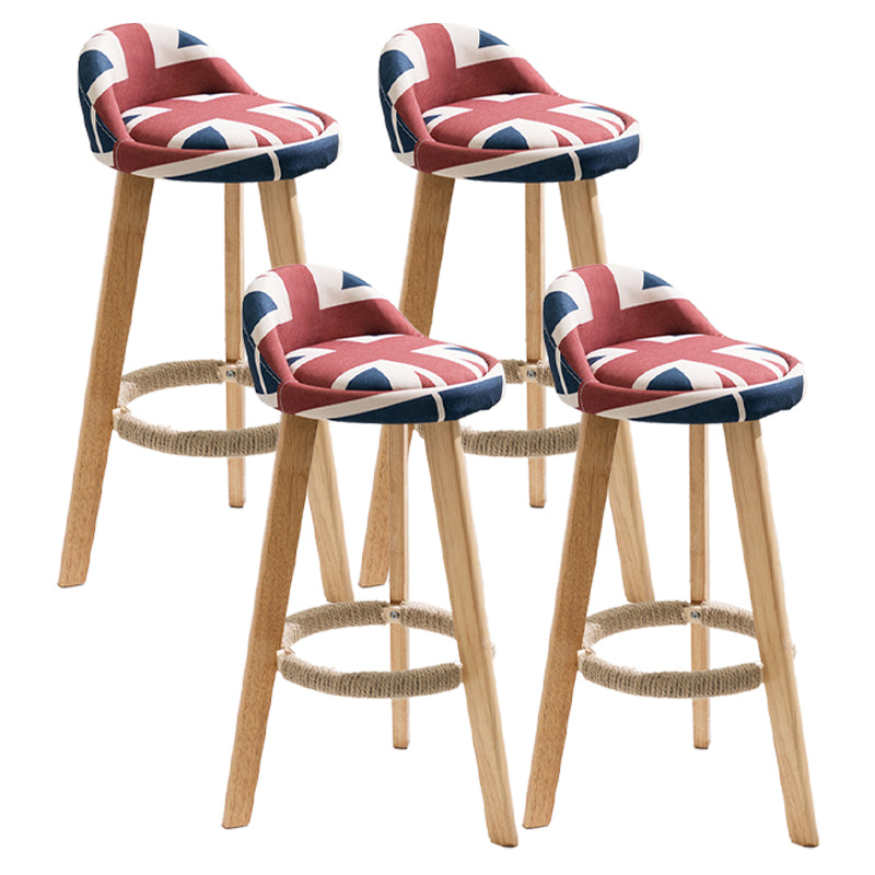 Taburete moderno sin brazos para mostrador, taburete de bar de cocina de madera con Pedal