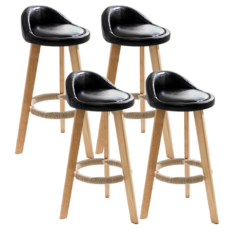 Taburete moderno sin brazos para mostrador, taburete de bar de cocina de madera con Pedal