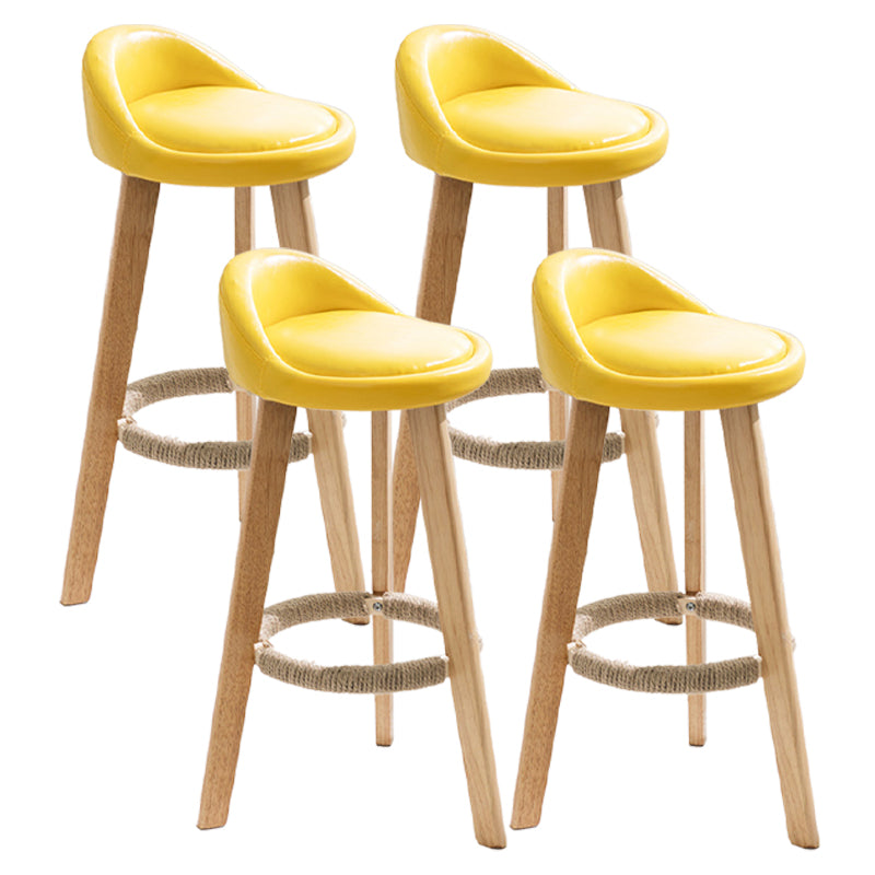 Taburete moderno sin brazos para mostrador, taburete de bar de cocina de madera con Pedal