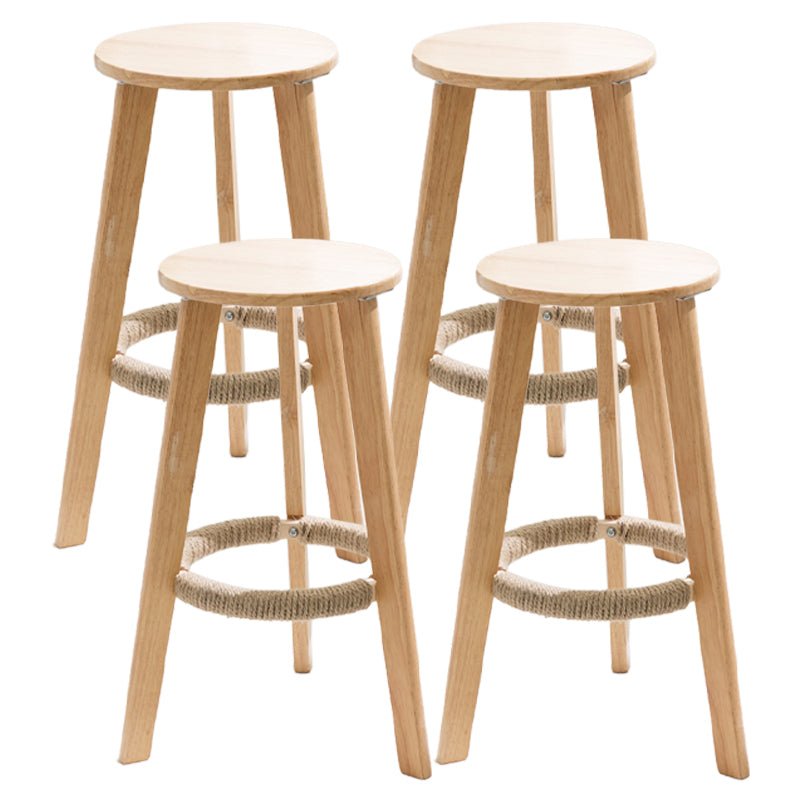 Taburete moderno sin brazos para mostrador, taburete de bar de cocina de madera con Pedal