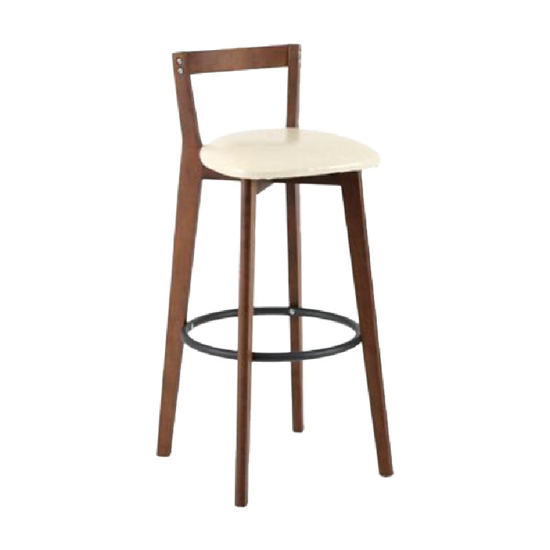 Modern Backrest Armless Counter Stool Wood kitchen Bar Stool with Cushion and Pedal
