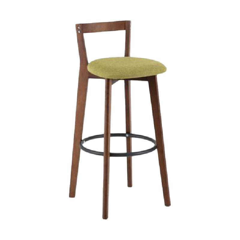 Modern Backrest Armless Counter Stool Wood kitchen Bar Stool with Cushion and Pedal