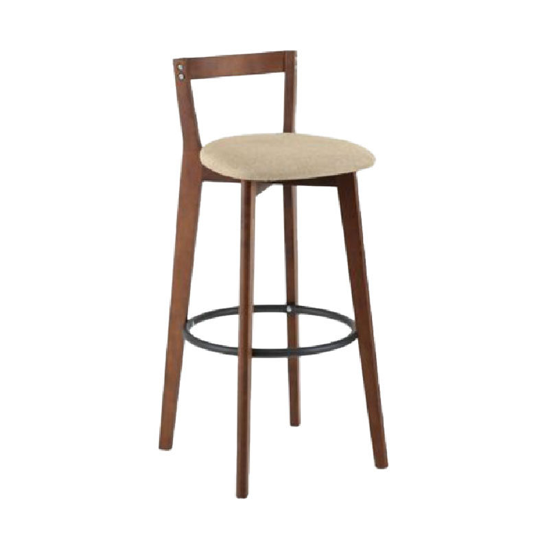 Modern Backrest Armless Counter Stool Wood kitchen Bar Stool with Cushion and Pedal