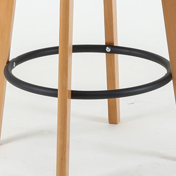 Modern Backrest Armless Counter Stool Wood kitchen Bar Stool with Cushion and Pedal