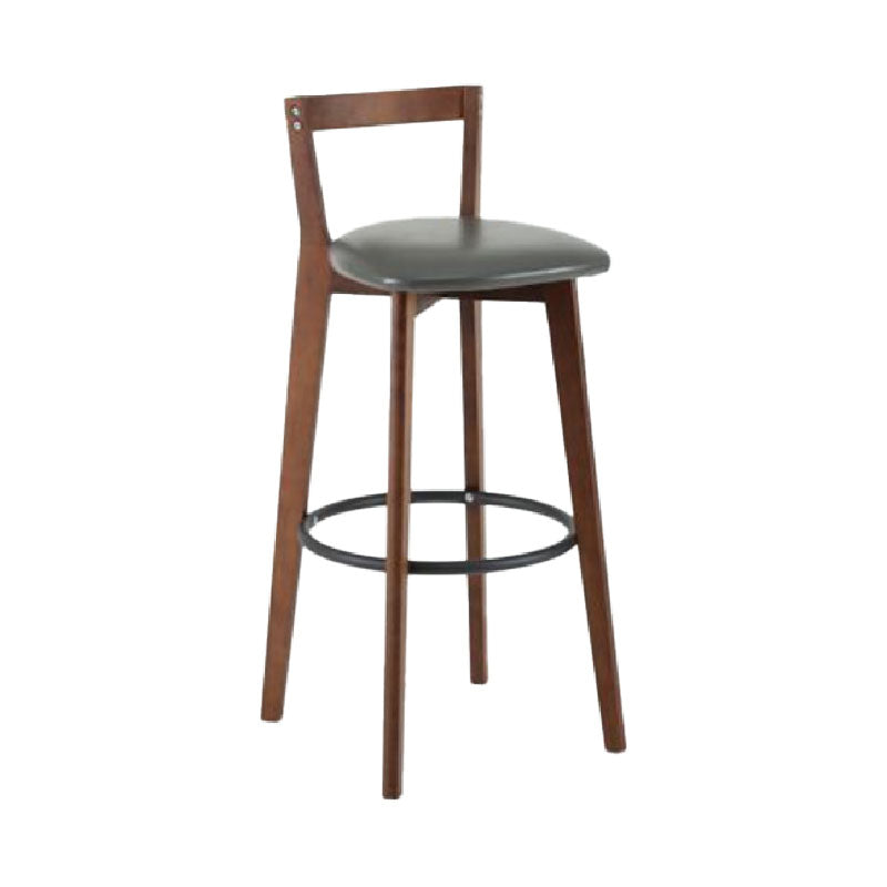Modern Backrest Armless Counter Stool Wood kitchen Bar Stool with Cushion and Pedal