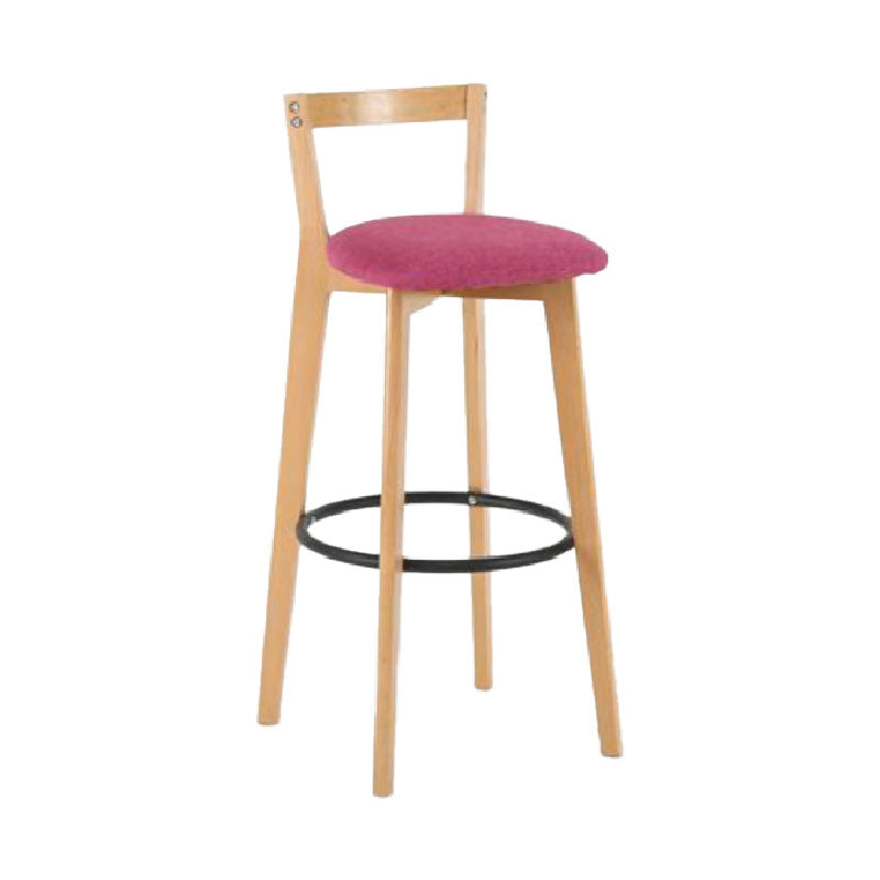 Modern Backrest Armless Counter Stool Wood kitchen Bar Stool with Cushion and Pedal