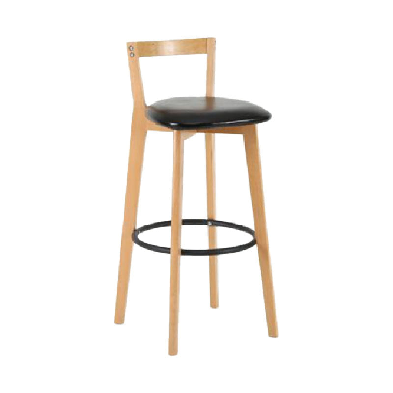 Modern Backrest Armless Counter Stool Wood kitchen Bar Stool with Cushion and Pedal
